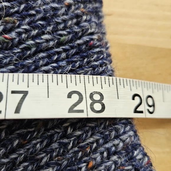 Highland Home Industries Large Sweater Blue Cable Knit 100% Pure New Wool - Picture 9 of 13